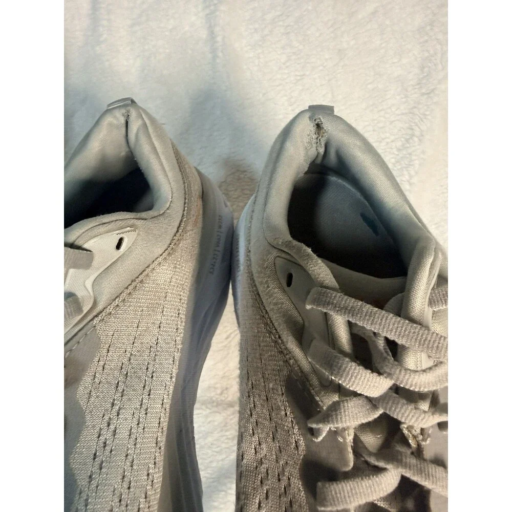 Hoka Bondi 8 Shoes M Size 8.5 Wide Gray Pink Harbor Mist Lunar Rock Running - Picture 5 of 9